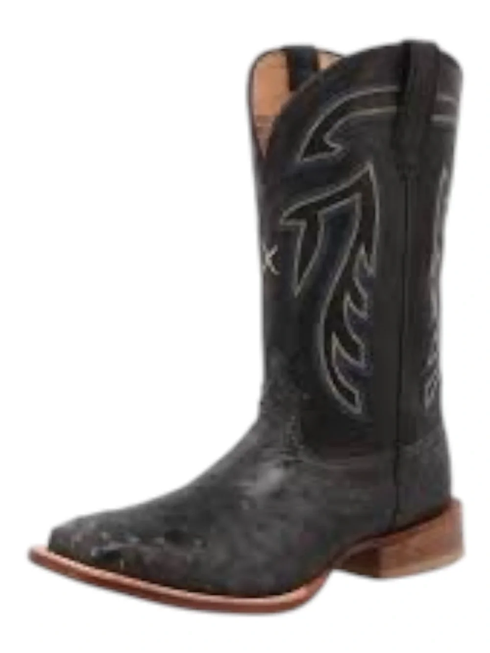 Twisted X Black Shaft with Brown Textured Foot Men's Cowboy Boots